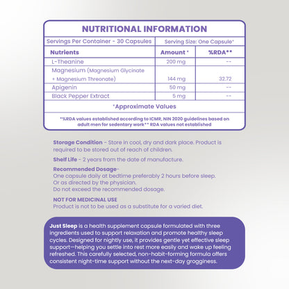 Just Sleep – Triple Sleep Support Capsules
